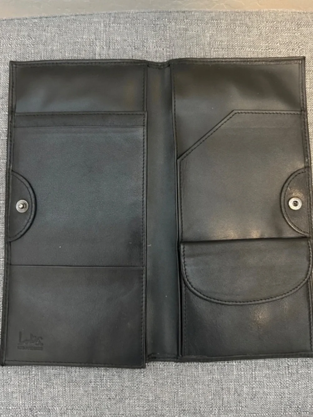 Lodis Black Leather Travel Organizer Wallet